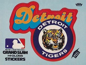 1977 Fleer Grand Slam Hi-Gloss Stickers #NNO Detroit Tigers Team (Blue) Front