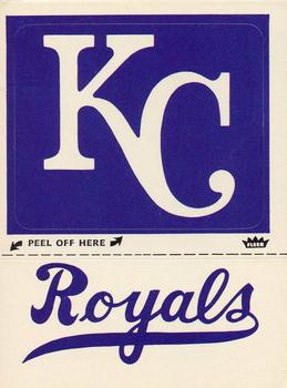1977 Fleer Grand Slam Hi-Gloss Stickers #NNO Kansas City Royals Monogram Front