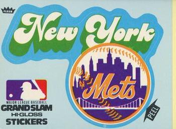 1977 Fleer Grand Slam Hi-Gloss Stickers #NNO New York Mets Team (Blue) Front