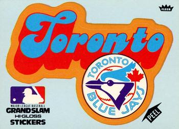 1977 Fleer Grand Slam Hi-Gloss Stickers #NNO Toronto Blue Jays Team (Blue) Front