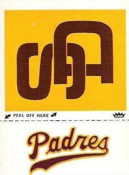 1978 Fleer Grand Slam Hi-Gloss Stickers #NNO San Diego Padres Monogram Front