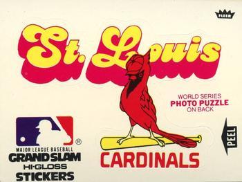 1978 Fleer Grand Slam Hi-Gloss Stickers #NNO St. Louis Cardinals Team (White) Front