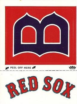 1978 Fleer Grand Slam Hi-Gloss Stickers #NNO Boston Red Sox Monogram Front