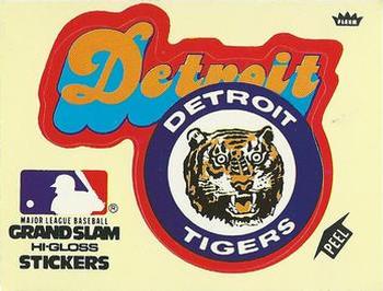 1978 Fleer Grand Slam Hi-Gloss Stickers #NNO Detroit Tigers Team (Yellow) Front