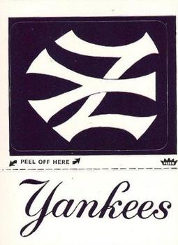 1978 Fleer Grand Slam Hi-Gloss Stickers #NNO New York Yankees Monogram Front