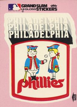 1978 Fleer Grand Slam Hi-Gloss Stickers #NNO Philadelphia Phillies Team (Pink) Front