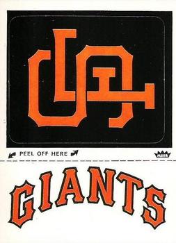 1978 Fleer Grand Slam Hi-Gloss Stickers #NNO San Francisco Giants Monogram Front