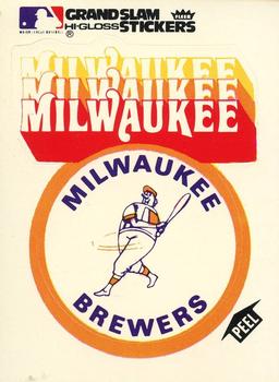 1978 Fleer Grand Slam Hi-Gloss Stickers #NNO Milwaukee Brewers Team (White) Front