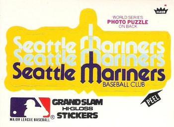 1978 Fleer Grand Slam Hi-Gloss Stickers #NNO Seattle Mariners Team (White) Front