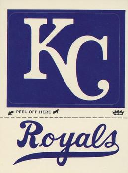 1978 Fleer Grand Slam Hi-Gloss Stickers #NNO Kansas City Royals Monogram Front