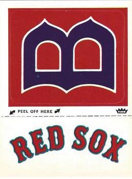 1979 Fleer Grand Slam Hi-Gloss Stickers #NNO Boston Red Sox Monogram Front