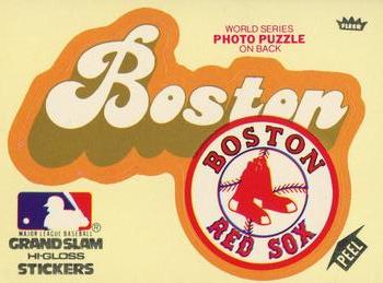 1979 Fleer Grand Slam Hi-Gloss Stickers #NNO Boston Red Sox Team (Yellow) Front