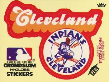 1979 Fleer Grand Slam Hi-Gloss Stickers #NNO Cleveland Indians Team (Yellow) Front