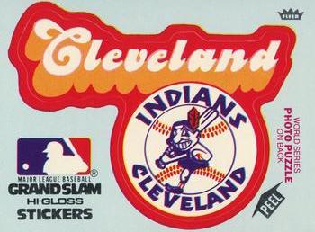 1979 Fleer Grand Slam Hi-Gloss Stickers #NNO Cleveland Indians Team (Blue) Front
