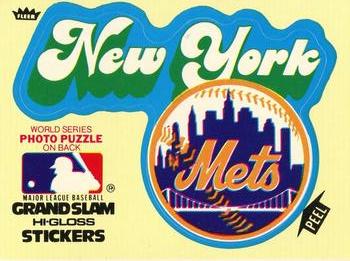 1979 Fleer Grand Slam Hi-Gloss Stickers #NNO New York Mets Team (Yellow) Front