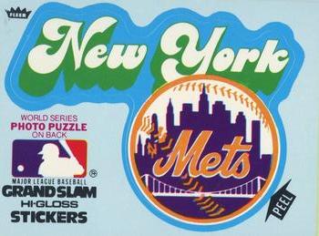 1979 Fleer Grand Slam Hi-Gloss Stickers #NNO New York Mets Team (Blue) Front