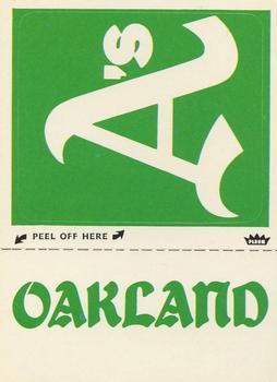 1979 Fleer Grand Slam Hi-Gloss Stickers #NNO Oakland A's Monogram Front