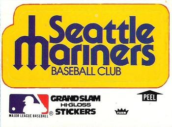 1979 Fleer Grand Slam Hi-Gloss Stickers #NNO Seattle Mariners Team (White) Front