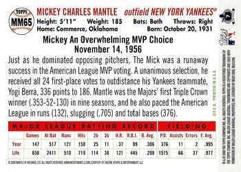 2008 Topps - Mickey Mantle Story #MM65 Mickey Mantle Back