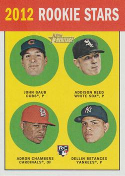 2012 Topps Heritage - Black #HP96 John Gaub / Addison Reed / Adron Chambers / Dellin Betances Front
