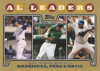 2008 Topps - Gold #61 AL Leaders: Home Runs (Alex Rodriguez / Carlos Pena / David Ortiz) Front