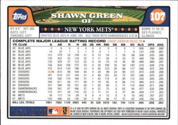2008 Topps - Gold #107 Shawn Green Back