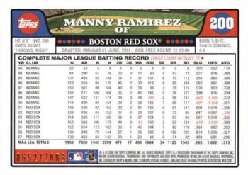 2008 Topps - Gold #200 Manny Ramirez Back