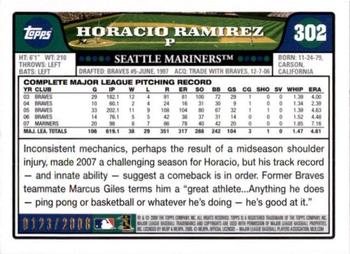 2008 Topps - Gold #302 Horacio Ramirez Back