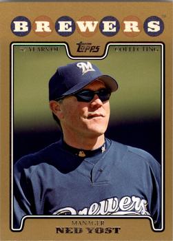 2008 Topps - Gold #318 Ned Yost Front