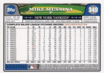 2008 Topps - Gold #349 Mike Mussina Back
