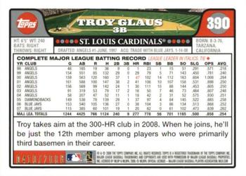 2008 Topps - Gold #390 Troy Glaus Back