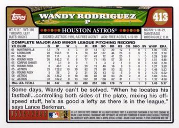 2008 Topps - Gold #413 Wandy Rodriguez Back