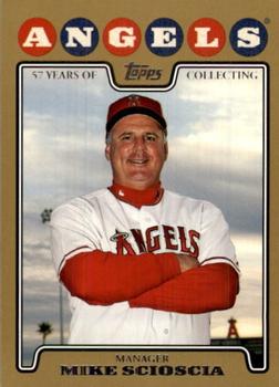 2008 Topps - Gold #423 Mike Scioscia Front