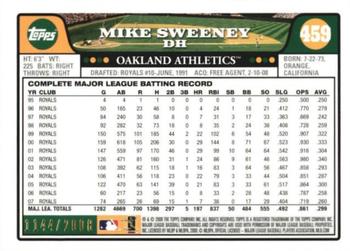 2008 Topps - Gold #459 Mike Sweeney Back