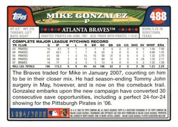 2008 Topps - Gold #488 Mike Gonzalez Back