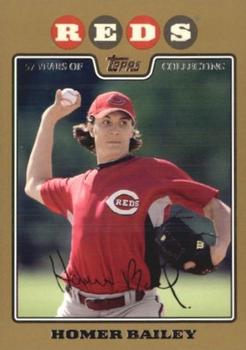 2008 Topps - Gold #570 Homer Bailey Front