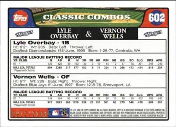 2008 Topps - Gold #602 Lyle Overbay / Vernon Wells Back