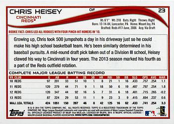 2014 Topps #23 Chris Heisey Back