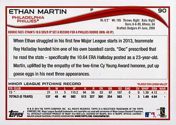 2014 Topps #90 Ethan Martin Back