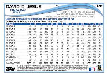 2014 Topps #126 David DeJesus Back