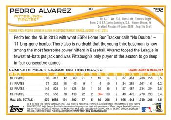 2014 Topps #192 Pedro Alvarez Back