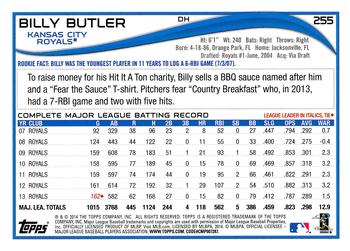 2014 Topps #255 Billy Butler Back
