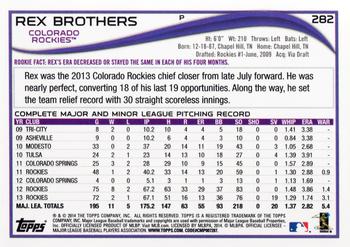 2014 Topps #282 Rex Brothers Back