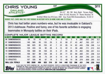 2014 Topps #311 Chris Young Back