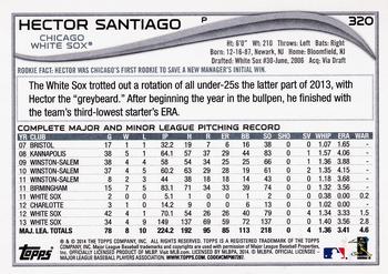 2014 Topps #320 Hector Santiago Back