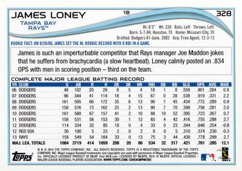 2014 Topps #328 James Loney Back