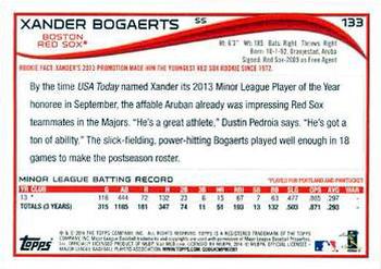 2014 Topps #133 Xander Bogaerts Back