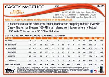 2014 Topps #340 Casey McGehee Back