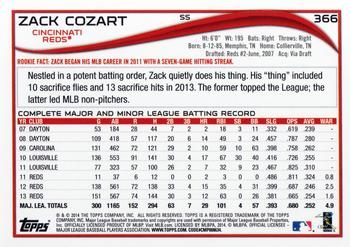 2014 Topps #366 Zack Cozart Back