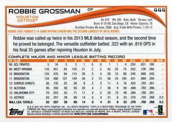 2014 Topps #444 Robbie Grossman Back